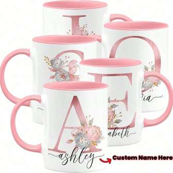 1 st, 340 ml personlig kaffemugg - present till henne, anpassningsbar personlig kaffekopp med initialnamn - designad anpassad mugg, keramikmugg, unik nyhetmugg, tekopp, lämplig för sommar- och vinterdrickande, födelsedagspresent, familjesammankomstpresent, högtidspresent
