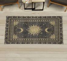 Retro Mid Century Abstract Pattern Rug On Ivory Background, Dark Orange And Reseda Green, 4' X 5' 5", Ideal For Bedroom, Dorm And Living Room - Charcoal Grey Sand Brown - View 3