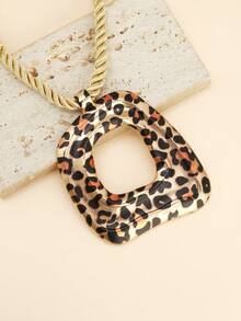1pc Fashionable Leopard Print Necklace, Suitable For Parties, Gatherings, Gifting To Friends, And Daily Wear