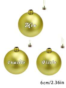 Boules de Noël personnalisées, Boules de Noël avec nom personnalisé, Boules de Noël, Décorations de Noël personnalisées, Boules de Noël avec nom de famille, Boules de Noël personnalisées pour le Père Noël secret/Ornements d'arbre de Noël avec nom personnalisé/Ornements avec nom personnalisé/Cadeaux de Noël pour la famille ou les amis, couleurs aléatoires