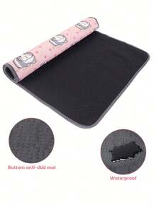 1pc Washable & Reusable Waterproof Absorbent Pad For Guinea Pig Cage, Suitable For Rabbits, Hamsters, Rats And Other Small Rodents - Multicolor - View 7