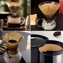 80 piezas Filtros de café en forma de cono, papeles de filtro de café en forma de cono para 1-4 tazas, adecuados para oficina, camping, exterior, hogar, cocina, restaurante y uso en cafetería/bar