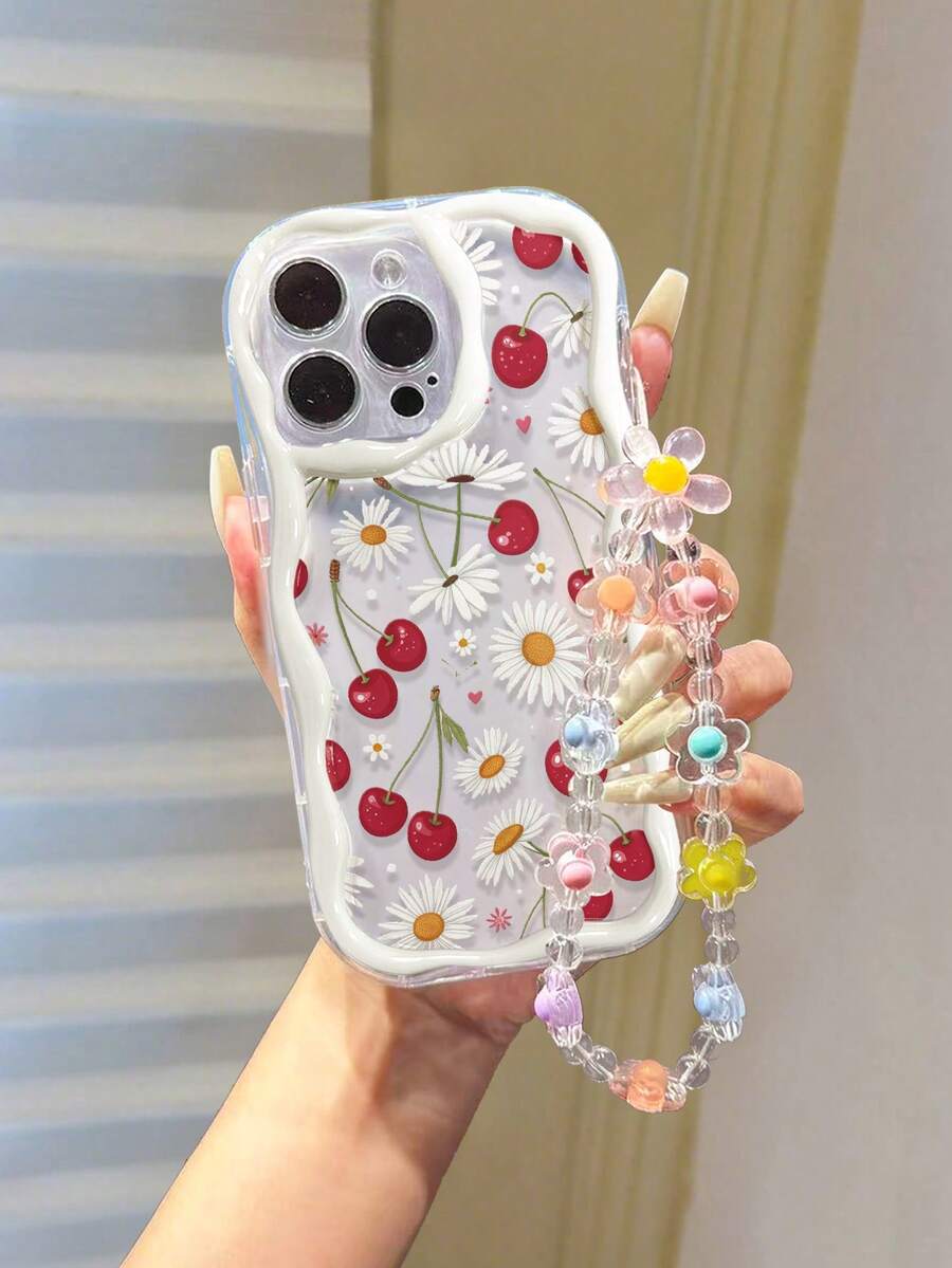 Cream Texture Transparent White Cherry Painted Anti-Drop Cartoon Phone Case Compatible With IPhone 14, 14 Pro, 14 Pro Max, 13, 13 Pro, 13 Pro Max, 11, 11 Pro Max, 12, 12 Pro, 12 Pro Max, XR, XS, 15, 15 Pro, 15 Pro Max, 16, 16 Pro, 16 Pro Max, 17, 17 Pro, 17 Air, 17 Pro Max, Galaxy S24, A04, A12, A13, A14, A23, A24, A32, A33, A51, A52, A53, A54, A72, Redmi 9, Redmi 9A
