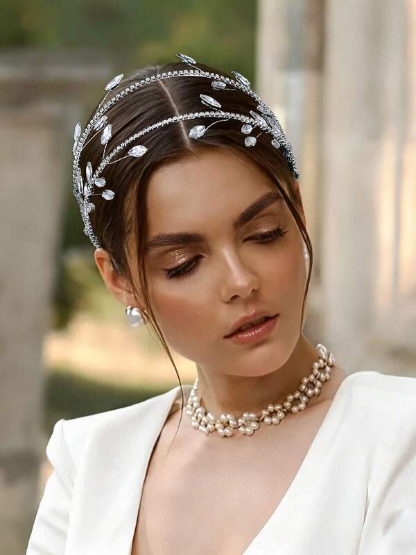 1 Stück elegantes Kristall-Doppelschicht-Haarband, vielseitiges Haaraccessoire für Frauen, geeignet für den täglichen Gebrauch, Hochzeit, Party, Urlaub, Pendeln, Treffen und Aufführungen
