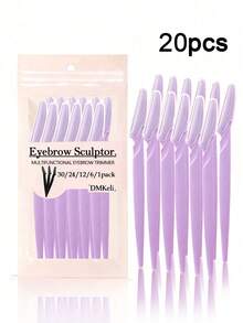 240pcs/Set Multi-Color Eyebrow Razor Kit, Eyebrow Trimmer/Razor, Callus Remover, Body Hair Removal Tool, And Facial & Eyebrow Razor Set With Long Handle Blades And Precision Guard, Suitable For Daily Use Or Travel, Unisex Eyebrow Grooming Tool For Shaping And Trimming - Purple - View 13