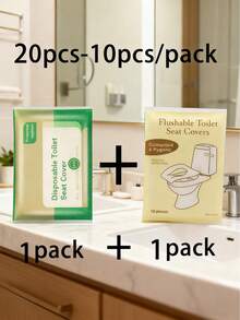 10/20/40/60/80/100 件，10 件/包一次性马桶座套，水溶性便携式马桶座套，便携式旅行和商务马桶垫，马桶套，飞机旅行必备配件，露营，浴室配件，浴室用品袋，学校用品学校用品