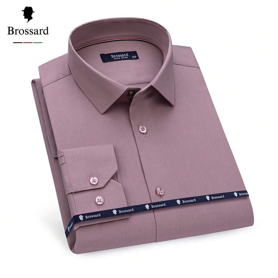 Men's Dress Shirt - Triple Waterproof, Greaseproof And Stain-Resistant Protection - Made From Premium Fabric 38% Bamboo Fiber, 58% Polyamide, 4% Elastane. Soft And Breathable. Perfect For The Modern Man. Versatile For Everyday Life. - 紫色 - 查看 1