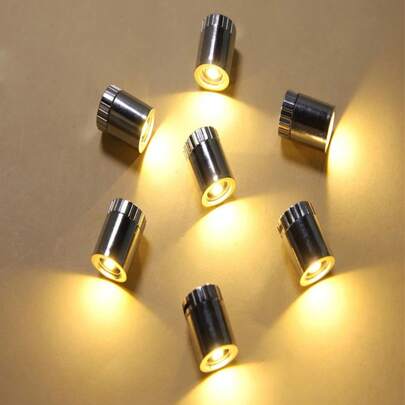 10pcs Rotating Flat Head Lights, LED Mini Bulb Lamps, DIY Electronic Lights, Suitable For Party, Wedding, Room, Bedroom, Holiday, Christmas And Home Decor