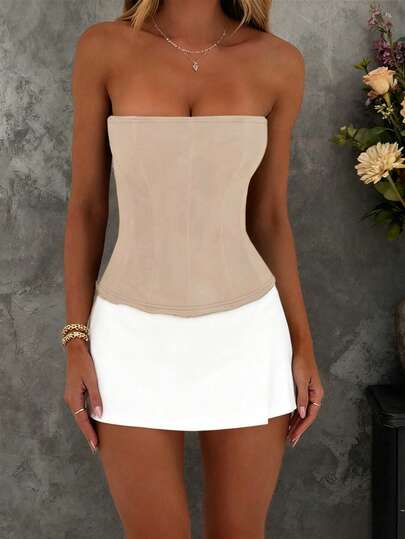 WOWDARK Women's Fashionable Solid Color Mesh Waist Tie Casual Camisole Top, Autumn