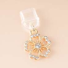 1pc Elegant Flower Decor Dust Plug/Charm, Suitable For IPhone/Type-C Charging Port