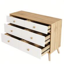 Dressers & Chests Of Drawers - Antique Brass+White + Natural Wood + Particle Board - View 11