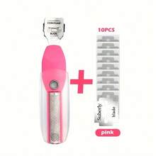 2-In-1 Foot File + Callus Remover + 10 PCS Replacement Blades Foot Care Tools, Foot Scraper, Foot Grinder, Foot Skin Care Tools, Foot Rasp, Foot Care Kit, Personal Care & Beauty Accessories - Pink - View 9