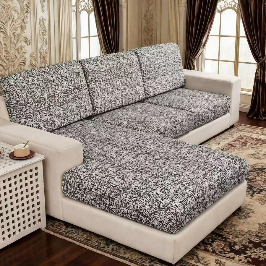 1pc Milk Silk Stretch Printed Sofa Slipcover, Elastic Fabric Sofa Cushion Cover, All Season Universal Sofa Set - Zhimanhei - View 1