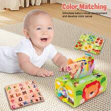Gương tập nằm sấp cho bé và hộp giấy ăn cảm giác - Đồ chơi ghép hình cảm giác có thể vặn vào, họa tiết nhiều màu sắc, đồ chơi giáo dục tương tác treo tường, phù hợp cho trẻ sơ sinh - Đồ chơi học tập cảm giác Montessori, thúc đẩy sự phát triển của trẻ sơ sinh, món quà sinh nhật/Giáng sinh/Năm mới/Ngày lễ lý tưởng cho bé. - Nhiều màu - Xem 2
