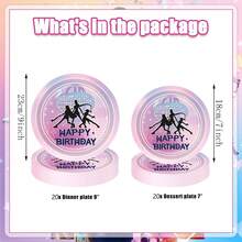 10pcs/20pcs40pcs/50pcs,Magical Music Themed Birthday Party 9Inch 7Inch Paper Plates Suitable For Music Birthday Party Decorations,Pink Singer Birthday Party Plates For Boys Girls Kpop Party Supplies