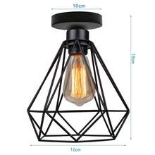 Suporte de lâmpada E27 estilo industrial vintage preto, 1/2 peças, luminária de teto com diamante, design geométrico, adequado para corredor, varanda, cozinha, sala de jantar e hall de entrada (lâmpada não incluída), decoração de iluminação