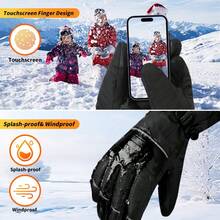 5V 5000mAh 可充电加热手套，男女通用，防水升级防滑电加热手套，适用于摩托车骑行、狩猎、滑雪、户外工作等场合。 - Black-5000mAh - 查看 4