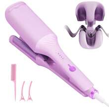 GAWFOLK 3 Barrel Curling Wands , One-Touch Instant Home Curling Wands Automatic Curling Iron, 32mm Automatic Curling Wand Curling Tongs With 4 Temperatures,Fast Heating & 2-Way Rotation,Automatic Shut-Off,Anti-Scald & Rotating Curling Wand,Touch Instant Curler For Hair Styling ,Hair Crimper For Women - US Plug Graduation Birthday Holiday Summer Fall Autumn Y2K Fancy Fashion Women Makeup Cosmetic Party Beach Travel Camping Outdoors School Campus Trip Festivals Decor Gift Present Rose Girl Cosplay Best Color Charm Vibe Pink Curler Hair Care Hair Waffler Perfume, Christmas, Easter And Other Holiday Gifts,Beach Babe Hair Waver,Ionic Hair Waver(Pink/Purple) - 查看 1