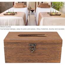 ZJchao Caja de Pañuelos, Cubierta de Caja de Pañuelos Vintage Decorativa Retro para Servilletas Caja de Almacenamiento de Toallas de Papel Soporte Rectangular para Pañuelos Soporte para Dispensador - 1 - Ver 3