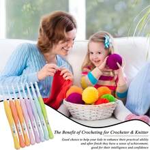 豪华钩针套装，2.5毫米-20毫米可选，符合人体工程学的防滑钩针，适合钩针初学者，软握钩，超深钩针。万圣节、平安夜、新年等节日的完美礼物 - 彩色 - 查看 9