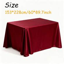1pc Elegant Satin Tablecloth, Wedding Decoration Rectangular Tablecloth, High-Quality Polyester Satin Texture, Suitable For Weddings, Birthdays, Restaurants, Home Gatherings, Outdoor Parties, Tabletop Protection Cover, Tabletop Decoration And Party Tablecloth, Christmas Party Napkin - Burgundy - View 21