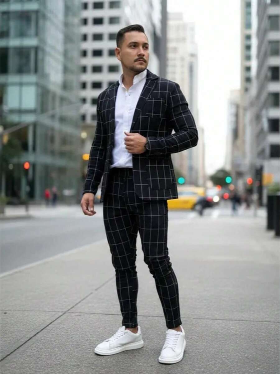 Men's Set Blazer Pants Slim Suit Formal Fashion