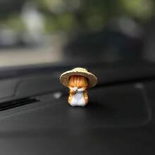 Cute Cat Ornament, Cool Cat Wearing Glasses And Sad Cat With Straw Hat, Unique Car Interior Decoration Accessory, Suitable For Home, Office, And Car Use, Comes With No-Trace Adhesive Sticker - Mèo + Kính - Xem 9