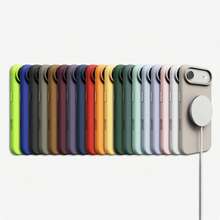 Elago Minimalist Dopamine Magnetic Liquid Silicone Case For IPhone Air, Compatible With MagSafe, Liquid Silicone Material, Protective Cover, Shockproof, Slim Phone, Fashion, Velvet - For Men, For Women, Luxury, Fashion, High Quality - 淺藍色 - 查看 1