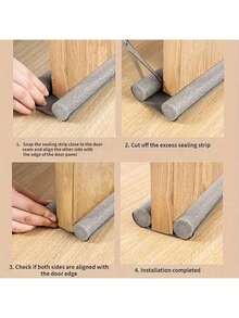 1/2pcs Under Door Draft Stopper 36.6in Adjustable & Cutable Upgraded Stripping Windproof Bottom Door Gap Filler & Seal Under Door Sweep Weather Stripping For Block Noise, Sound, Hot Air, Light, Wind