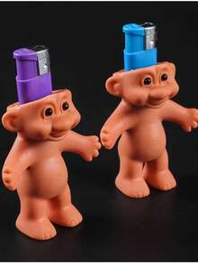 1pc Cute Cartoon Character Silicone Lighter Case, 1 Set - Mini Doll Shaped Lighter Cover With Safety Lock, Perfect Gift For Birthday And Easter