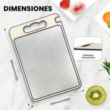 1块双面抗菌砧板，304不锈钢+PP麦秆双层材质+水钻纹理防滑，抗菌防霉，适用于家庭厨房切割蔬菜、肉类、水果和农产品。