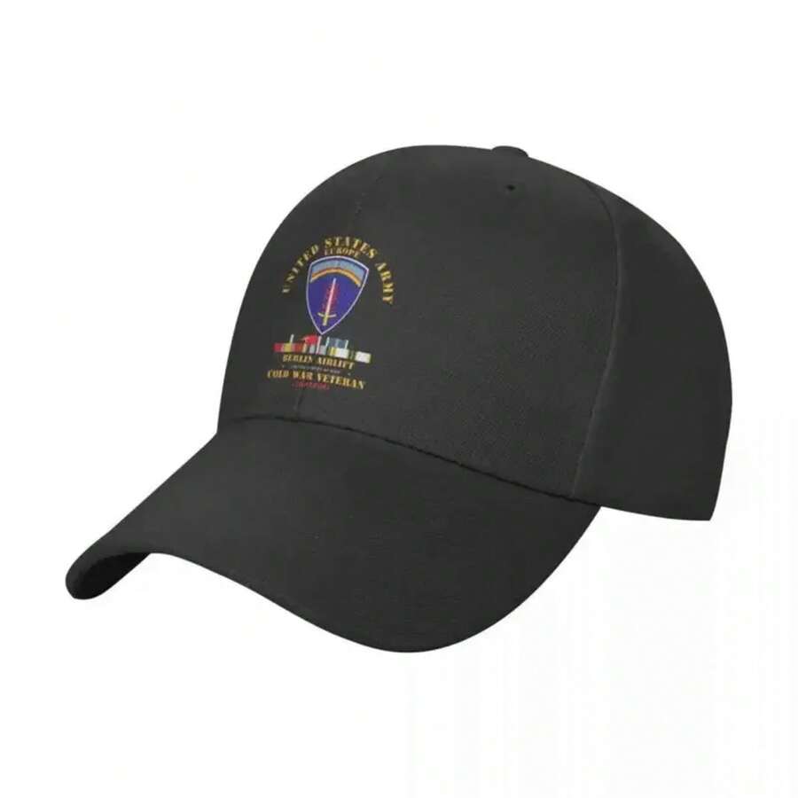 US  Europe Berlin Airlift Baseball Cap - Black, Knit Foam, Machine Washable - Ideal For Golf & Outdoor Events, - 白色 - 查看 1