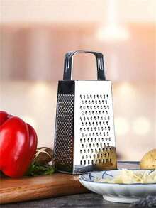 1pc 4-In-1 Stainless Steel Vegetable Grater, Multi-Function Slicer, Shredder, 9-Inch 4-In-1 Stainless Steel Grater, Cheese Shredder, Vegetable Slicer For Potatoes, Carrots, Cheese, Cucumbers - Easy To Use, Compact Kitchen Accessory, Ideal Gift For Cooking Enthusiasts On Christmas/Halloween/Birthday, Kitchen Gadget | Modern Kitchen Utensils | Kitchenware - Multicolor - View 7