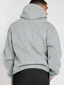 Men's Hooded Tracksuit Set - 2 Pieces Athletic Sports Suit, Long Sleeve Zip Jacket & Drawstring Joggers, Solid Color Pattern, Polyester Knit Fabric, Slight Stretch, With Pockets - Casual Autumn And Winter Outfit