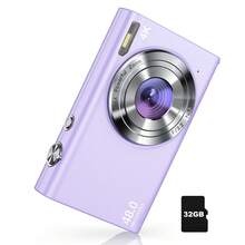 4800万像素4K自动对焦数码相机，16倍数码变焦，配备32GB存储卡，便携式入门级相机，适合青少年、新手和成人使用。 - 紫色 - 查看 7