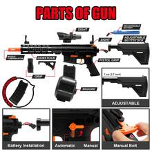 CiJL High Speed M416 Electric Gel Balls Blaster Gun Toys, Automatic And Manual Double Shooting Modes Water Bullets Splatter Toys With Large Magazine, Water Beads Gun Toys Suitable For Courtyard/Outdoor/Water Games/Beach/Party/Grass, Perfect For Outdoor Yard Activities Team Shooting Game, Adapt As Christmas/Birthday/Holidays/Festival Gifts, No Include Gel Balls - M416 đen - Xem 3