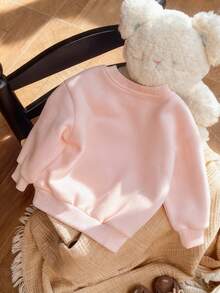 女婴保暖加厚卫衣，时尚百搭，室内外皆宜，深受宝宝喜爱，适合秋冬季穿着。 - 粉色 - 查看 2