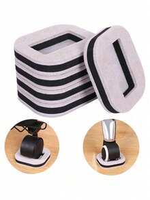 5pcs/1pc Anti-Slip Furniture Pads, Non-Slip Felt Pads For Sofa, Chair, Couch, Bed Legs, Protect Hardwood Floors, Suitable For Home And Office Use - White/brown - View 2