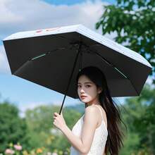 1pc Small & Cute Mini 5-Fold Fruit Portable Folding Umbrella, UPF50+ Sun Protection, Heart-Shaped Handle, Waterproof & Anti-UV, Capsule Umbrella, Mini Sun & Rain Umbrella