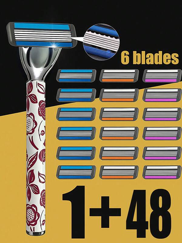 Exquisite And Affordable Men's Manual Safety Shaver, Upgraded To 6-Layer Blades, With Clean And Refreshing Shaving, No Stubble, Smooth And Skin Friendly, Suitable For Various Daily Shaving Scenarios For Men And Women.