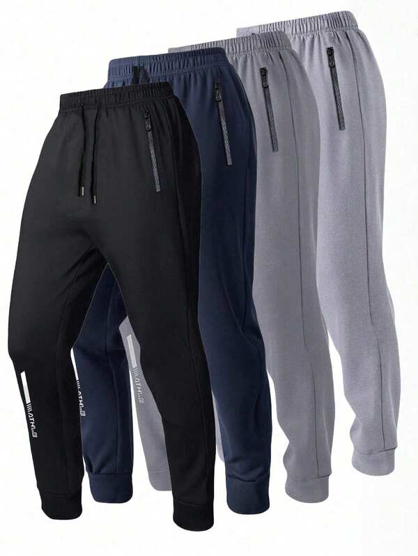 Calças casuais masculinas para primavera, verão, outono e inverno, com bolsos e zíperes, adequadas para passeios diários, esportes, corrida, caminhada, viagens e uso casual