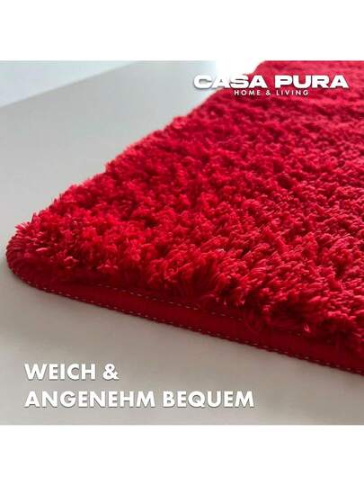 Casa Pura Bath Mat, Beige, Soft, Fluffy Bathroom Mat In Shaggy Look, Non Slip, Washable, Shower Door Bathroom, Shower, 70 120 Cm, Sky Zachte view 3