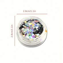 Laser Geometric Nail Sequins In Metallic Tones - Ultra-, Iridescent Rectangle Nail Art Decorations Manicures And Crafts, Nail Art Accessories - PZ-YSSBX - 查看 6