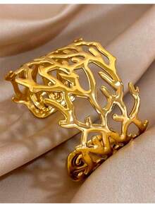 Elegant, Modern, Minimalist Women's Bracelet, For Chic Women, Versatile, Ideal For Light Looks, Summer, Sun, Gifts, Valentine's Day, Accessories, Jewelry, Openwork, Geometric, Stylish, Casual, Fashion, Fashion - 金色 - 查看 3