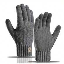 1 Pair Thickened Thermal Lined Knitted Gloves, Suitable For Both Men And Women During Autumn And Winter, Ideal For Driving, Cycling, Skiing, And Everyday Outdoor Activities, Making A Practical Small Gift For Holidays Or Birthdays. - Multicolor - View 13