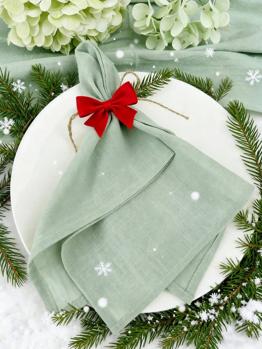 2/6/12/240pcs Modern Minimalist Christmas Solid Color Fresh Tableware Decoration Napkins, Suitable For Wedding, Party, Home Use