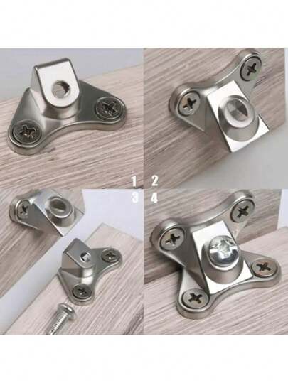 1Set Zinc Alloy Butterfly Corner Brackets, Wood Board Angle Connectors, Removable Corner Support Brackets With Screws - Detachable Woodworking, Furniture, Drawer, Cabinet And Wardrobe Support Connectors, Outdoor Use, Indoor Use, Carpentry Support, Zinc Alloy Corner Brace Set
