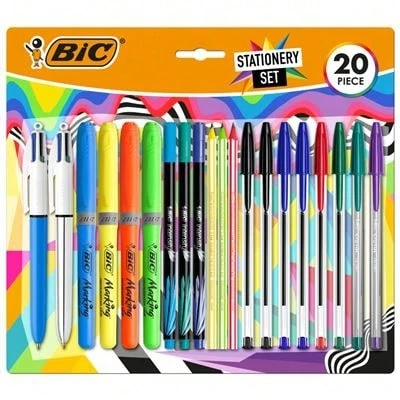 Bic escritura multicolor pack de 20 piezas variadas - 6 bic cristal original, 2 bic cristal fun, 2 bic 4 colores, 3 bic intensity fine, 4 bic highlighter grip y 3 bic evolution stripes hb - Naranja - Ver 1
