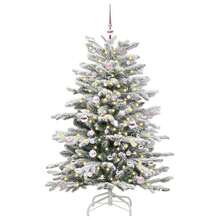 Artificial Hinged Christmas Tree White 150 Cm PE And PVC - White - View 3