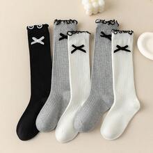 5 Pasang Kaos Kaki Setinggi Lutut Gaya Korea untuk Anak Perempuan, Warna Acak, Kaos Kaki Seragam Sekolah untuk Musim Semi/Gugur, Balita (2-3 Tahun), Anak Kecil (4-7 Tahun), Anak Remaja (8-11 Tahun) - MultiWarna - View 8